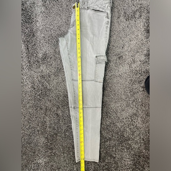 Eddie Bauer Modern slim fit cargo pockets light gray low rise denim jeans size 8 - Picture 13 of 16
